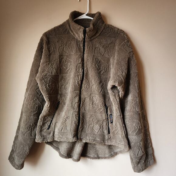 On Course Kerrits Jacket Womens Size L Fleece Horse Print Equestrian USA Made - Picture 1 of 12